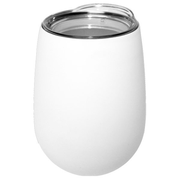 Soft Touch Halcyon® Stainless Steel Wine Glass w/ Acrylic Lid, 12oz.