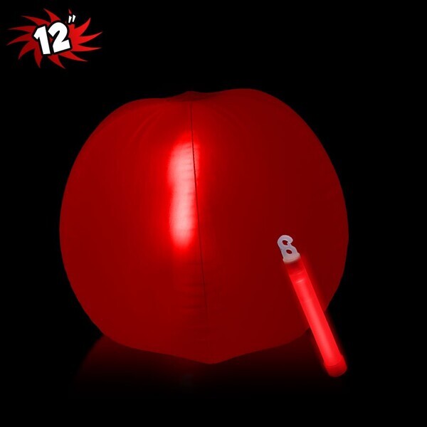 Beach Ball w/ Glow Stick, 12"