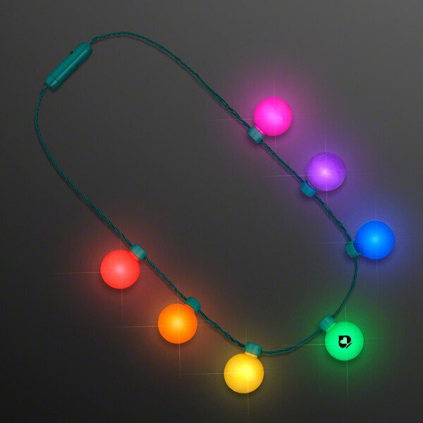 LED Light Globes Rainbow Party Necklace