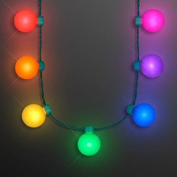 LED Light Globes Rainbow Party Necklace