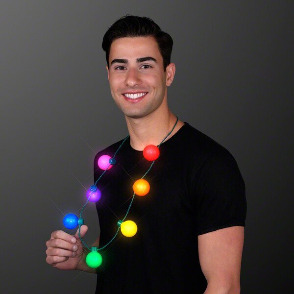 LED Light Globes Rainbow Party Necklace