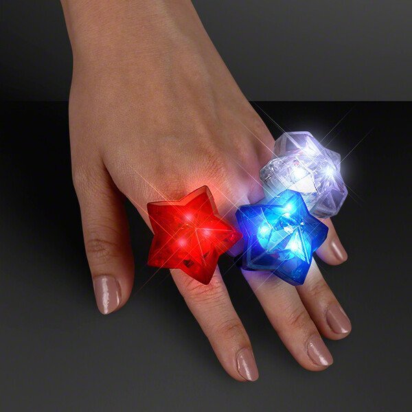 Flashing LED Star Ring