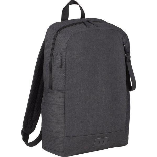 NBN Whitby Slim 15" PolyCanvas Computer Backpack w/ USB Port