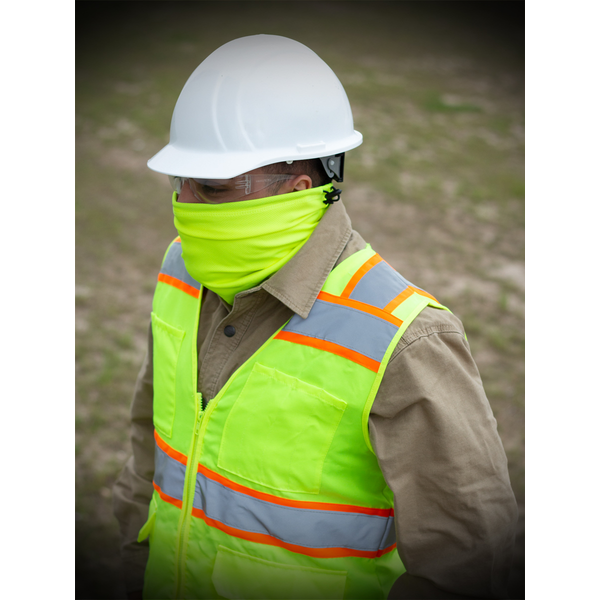 High Visibility Double Layer Face Mask/Neck Gaiter with Cinch Cord