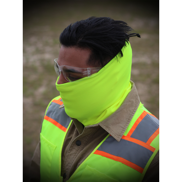 High Visibility Double Layer Face Mask/Neck Gaiter with Cinch Cord
