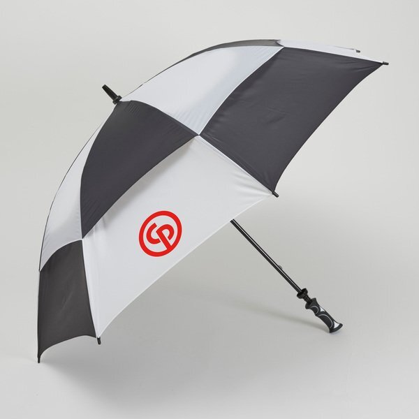 Challenger- Checkerboard Panels- Manual Open Golf Umbrella, 62" Arc