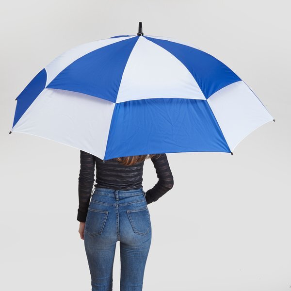 Challenger- Checkerboard Panels- Manual Open Golf Umbrella, 62" Arc