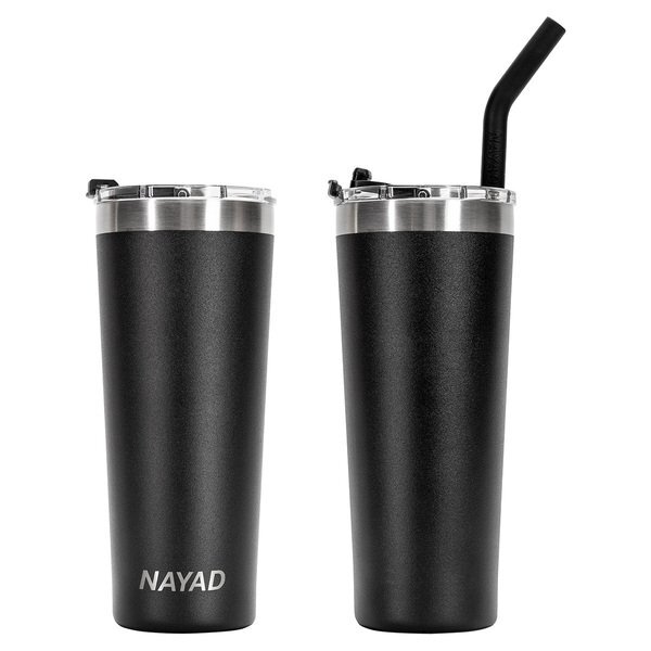NAYAD® Trouper Stainless Steel Double Wall Tumbler w/ Straw, 22oz.