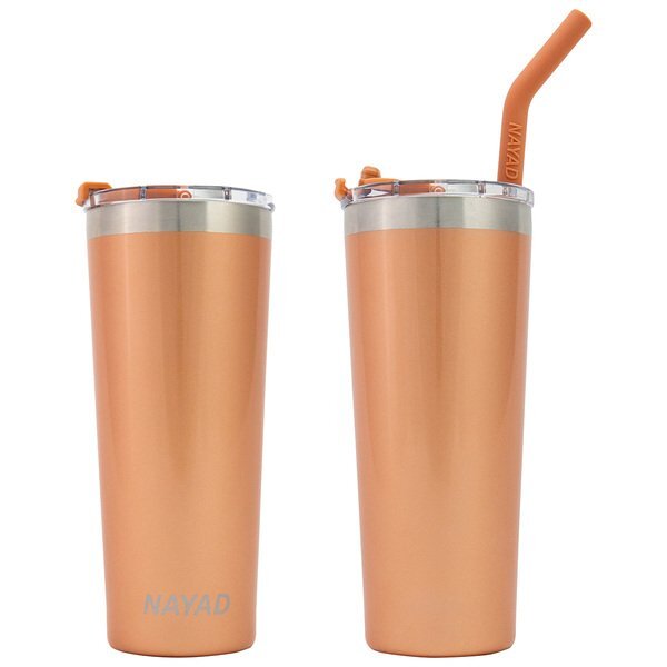 NAYAD® Trouper Stainless Steel Double Wall Tumbler w/ Straw, 22oz.