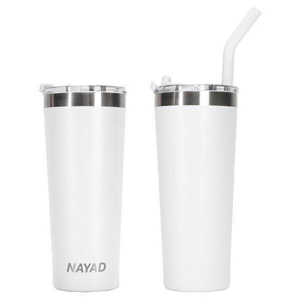 NAYAD® Trouper Stainless Steel Double Wall Tumbler w/ Straw, 22oz.
