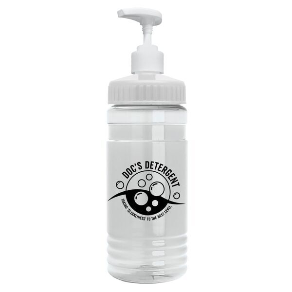 Transparent Bottle w/ Pump Lid, 20oz.