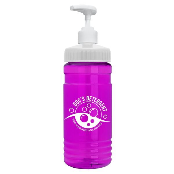 Transparent Bottle w/ Pump Lid, 20oz.