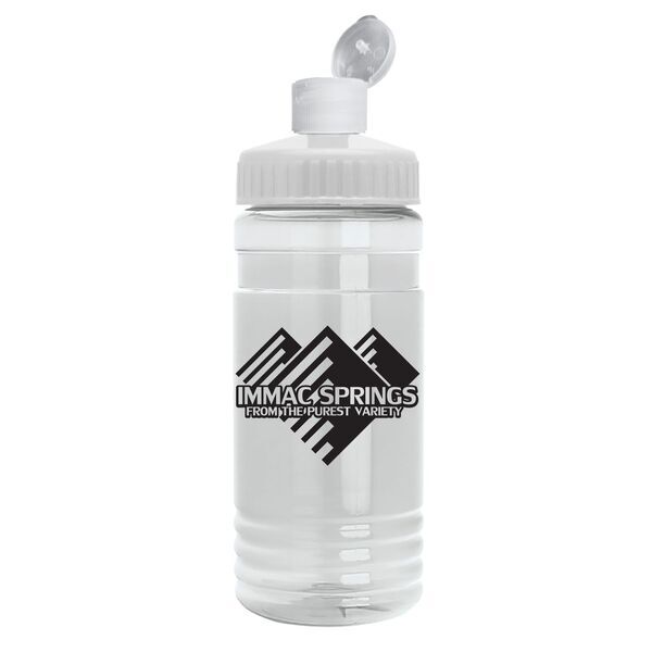 Transparent Bottle w/ Flip Top Dispenser, 20oz.
