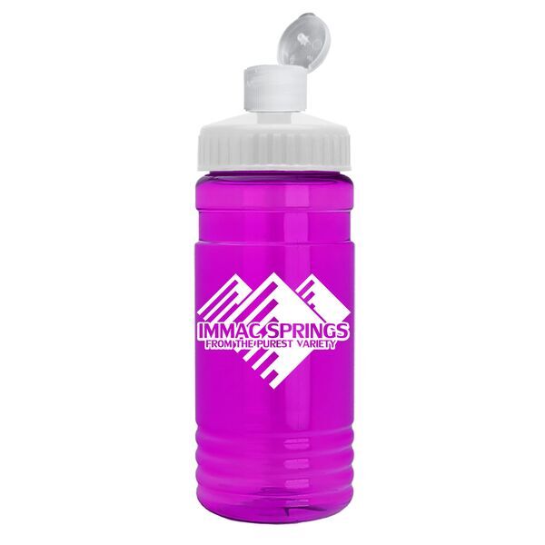 Transparent Bottle w/ Flip Top Dispenser, 20oz.