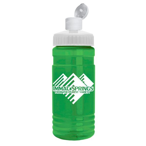 Transparent Bottle w/ Flip Top Dispenser, 20oz.