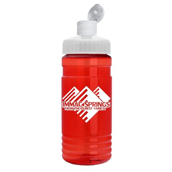 Transparent Bottle w/ Flip Top Dispenser, 20oz.