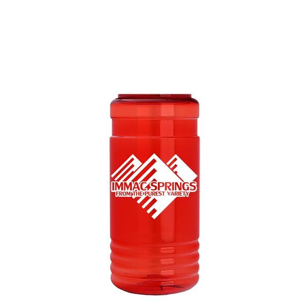 Transparent Bottle w/ Flip Top Dispenser, 20oz.