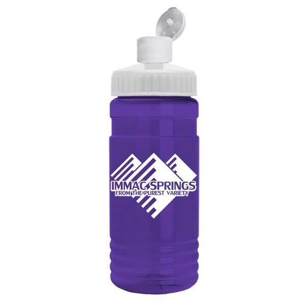 Transparent Bottle w/ Flip Top Dispenser, 20oz.