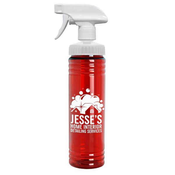 Transparent Spray Bottle w/ Spray Nozzle, 24oz.