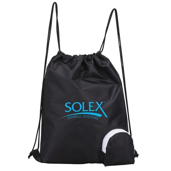 Folding Polyester Drawstring Backpack
