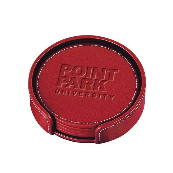 Leather 4-Piece Coaster Set