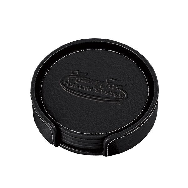 Leather 4-Piece Coaster Set
