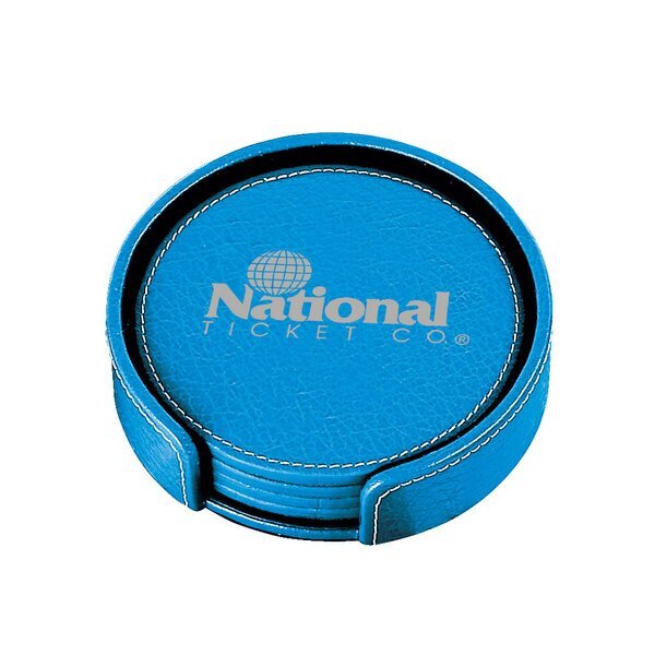 Leather 4-Piece Coaster Set