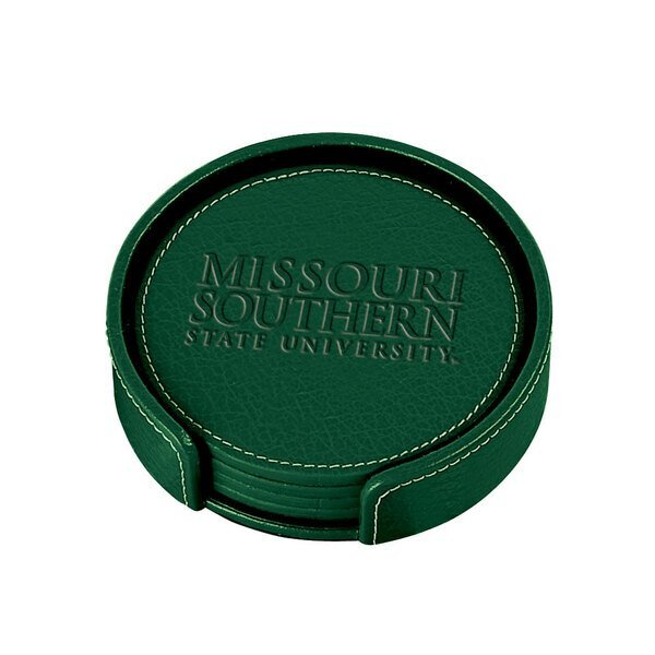 Leather 4-Piece Coaster Set