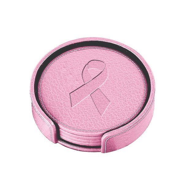 Leather 4-Piece Coaster Set