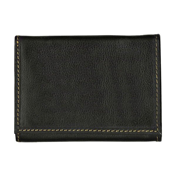 Andrew Philips® Leather Contrast Stitch Tri-Fold Wallet