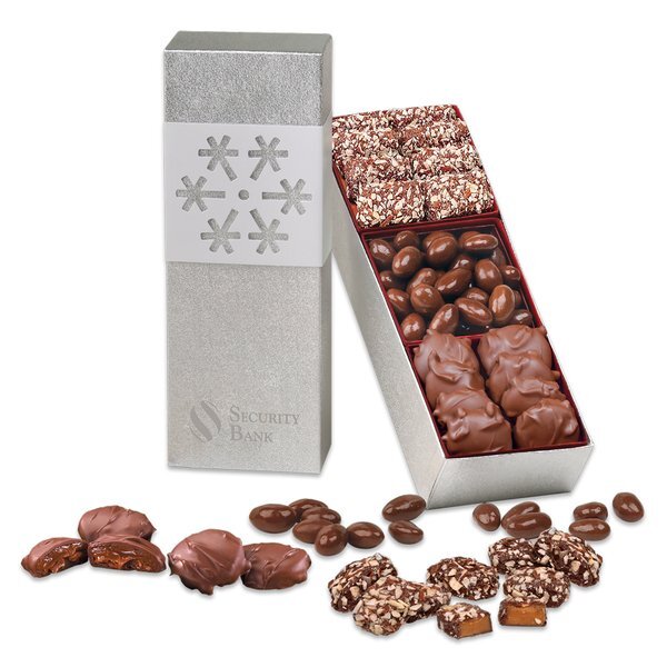 Chocolate Lovers Silver Snowflake Trio of Treats Gift Box