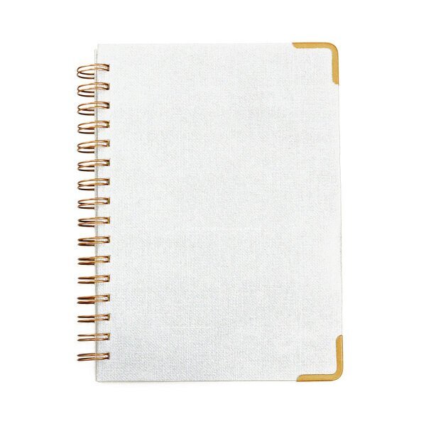 Woven Paper Hardback Metal Accent Notebook, 6" x 8-3/4"