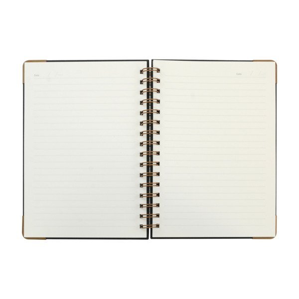 Woven Paper Hardback Metal Accent Notebook, 6" x 8-3/4"