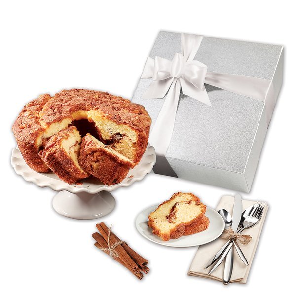Cinnamon Walnut Coffee Cake In Silver Gift box
