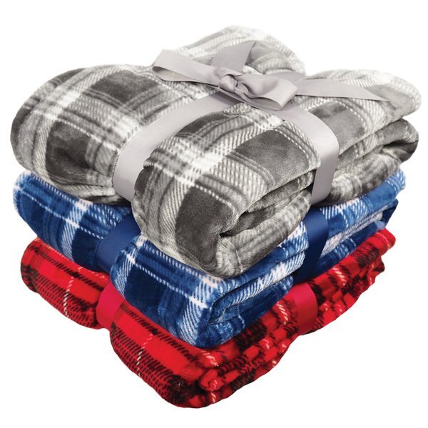 Flannel Plush Pattern Plaid Blanket, 50" x 60"