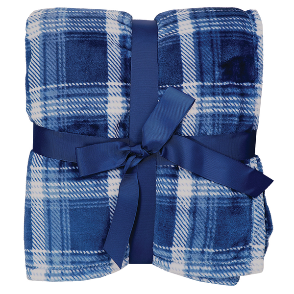 Flannel Plush Pattern Plaid Blanket, 50" x 60"