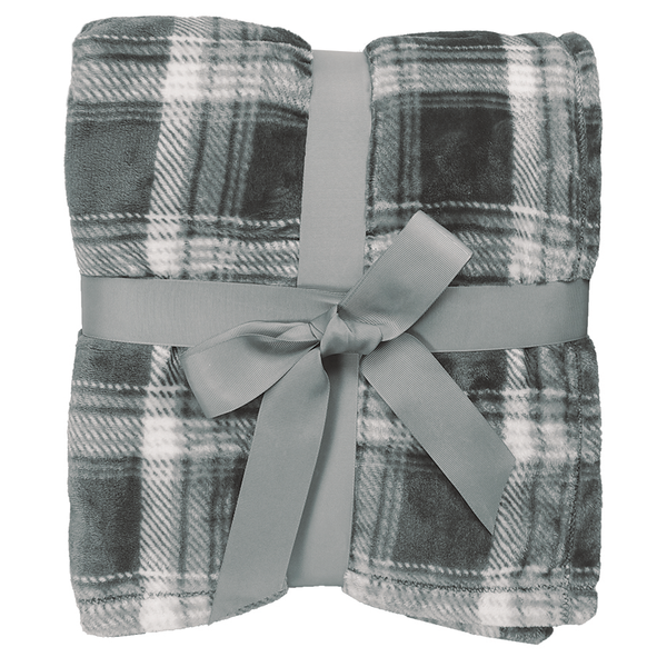 Flannel Plush Pattern Plaid Blanket, 50" x 60"