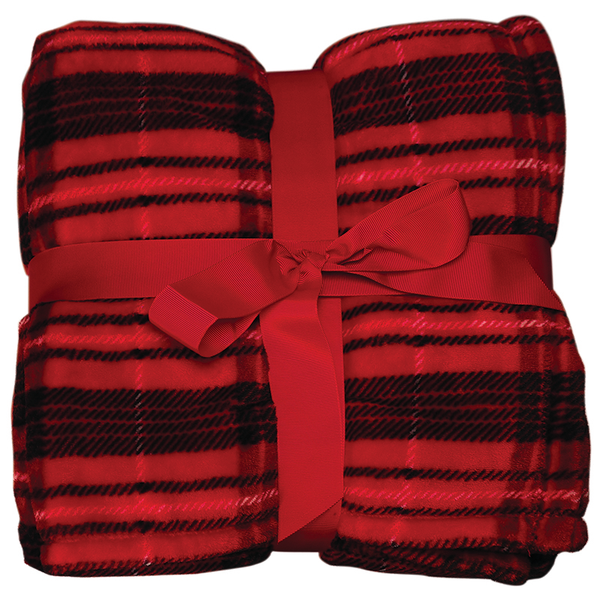 Flannel Plush Pattern Plaid Blanket, 50" x 60"