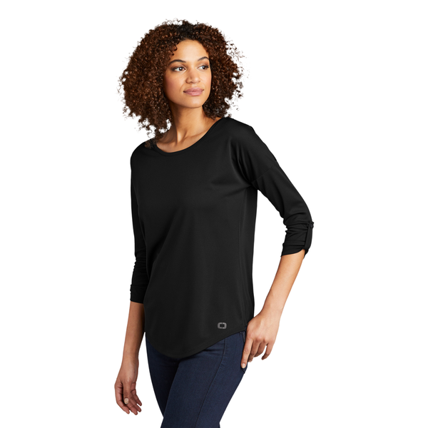 OGIO® Gravitate Poly Scoop Ladies' 3/4 Sleeve Top