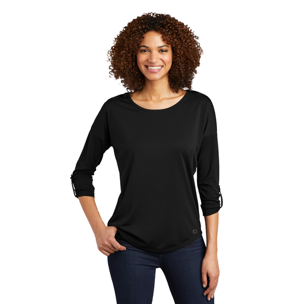 OGIO® Gravitate Poly Scoop Ladies' 3/4 Sleeve Top