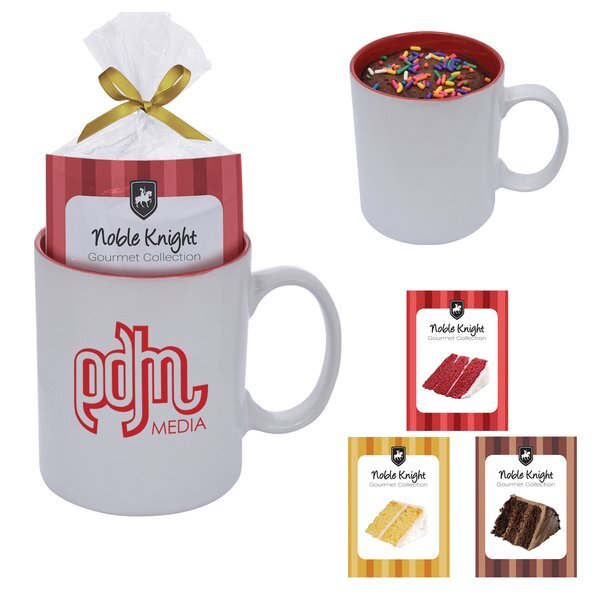 Colored Stoneware Mug w/ Cake Mix Gift Set, 11 oz.
