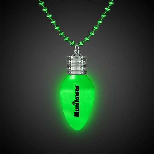 Christmas Bulb LED Beaded Necklace