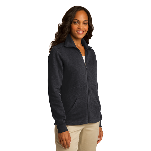 Port Authority® Slub Fleece Full Zip Ladies' Jacket