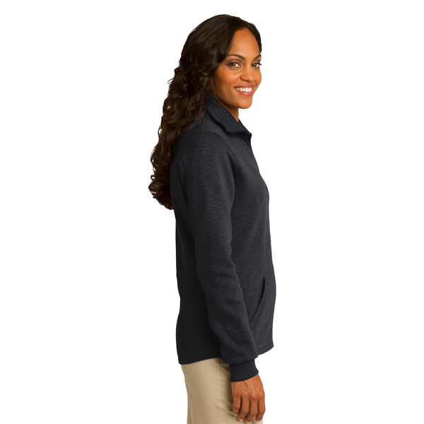 Port Authority® Slub Fleece Full Zip Ladies' Jacket