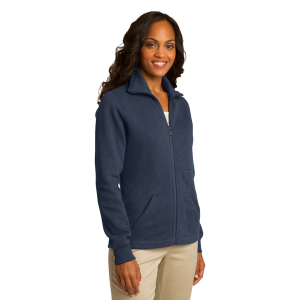 Port Authority® Slub Fleece Full Zip Ladies' Jacket