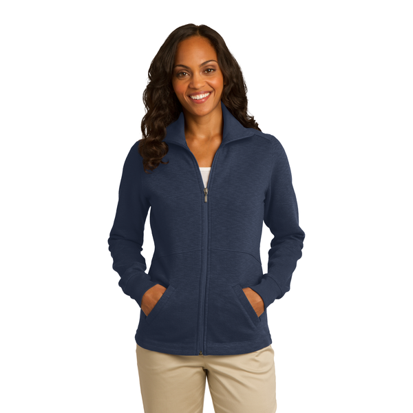 Port Authority® Slub Fleece Full Zip Ladies' Jacket