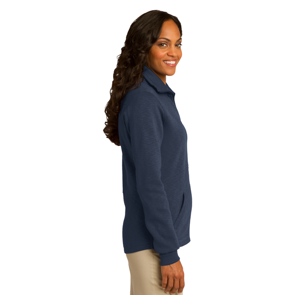 Port Authority® Slub Fleece Full Zip Ladies' Jacket