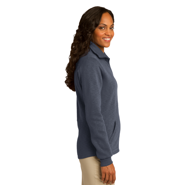 Port Authority® Slub Fleece Full Zip Ladies' Jacket