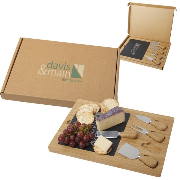 Slate Cheese Board Gift Box Set