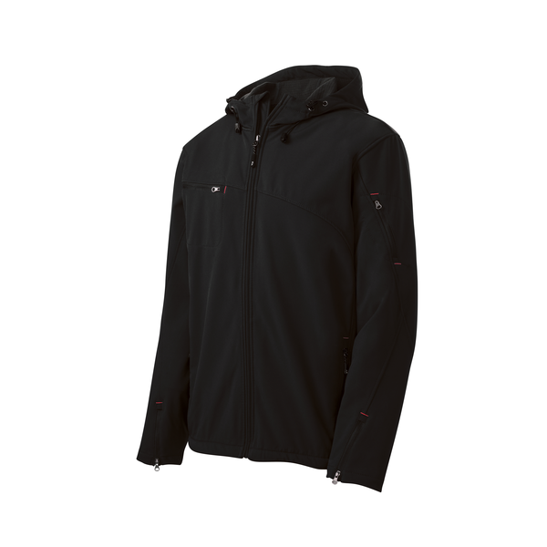 Port Authority® Textured Hooded Soft Shell Men's Jacket
